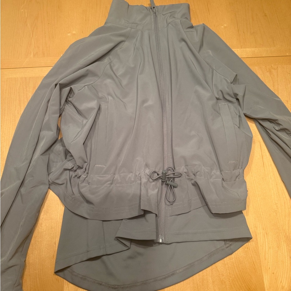 Women's Gray Zip-Front Lightweight Jacket